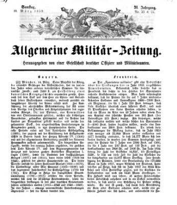 Allgemeine Militär-Zeitung Samstag 19. März 1859