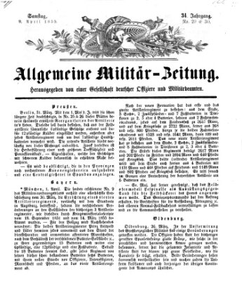 Allgemeine Militär-Zeitung Samstag 9. April 1859