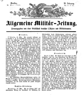 Allgemeine Militär-Zeitung Samstag 21. Mai 1859