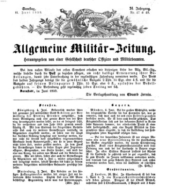 Allgemeine Militär-Zeitung Samstag 11. Juni 1859