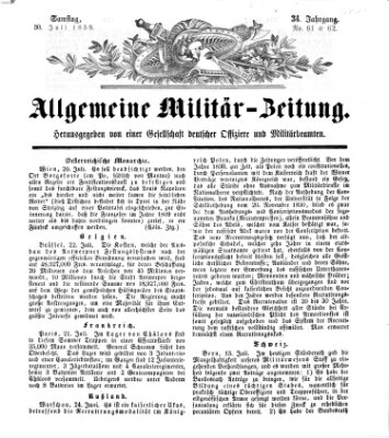 Allgemeine Militär-Zeitung Samstag 30. Juli 1859