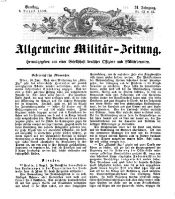 Allgemeine Militär-Zeitung Samstag 6. August 1859