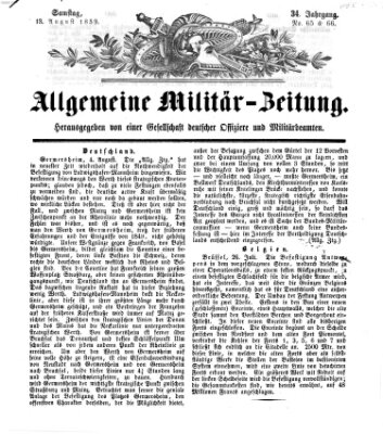 Allgemeine Militär-Zeitung Samstag 13. August 1859