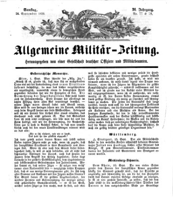 Allgemeine Militär-Zeitung Samstag 24. September 1859