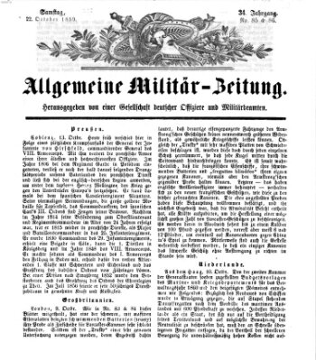 Allgemeine Militär-Zeitung Samstag 22. Oktober 1859