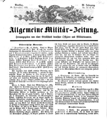 Allgemeine Militär-Zeitung Samstag 19. November 1859