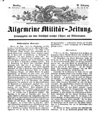 Allgemeine Militär-Zeitung Samstag 26. November 1859