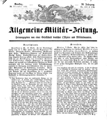 Allgemeine Militär-Zeitung Samstag 24. Dezember 1859