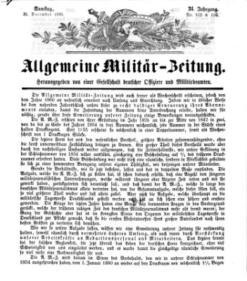 Allgemeine Militär-Zeitung Samstag 31. Dezember 1859