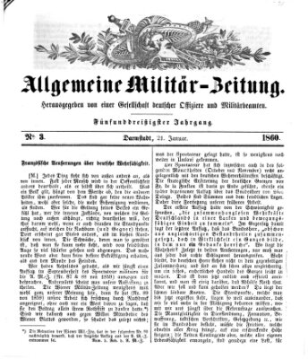 Allgemeine Militär-Zeitung Samstag 21. Januar 1860