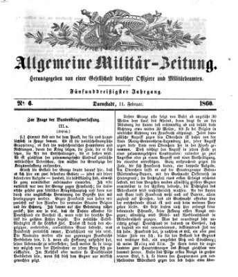 Allgemeine Militär-Zeitung Samstag 11. Februar 1860