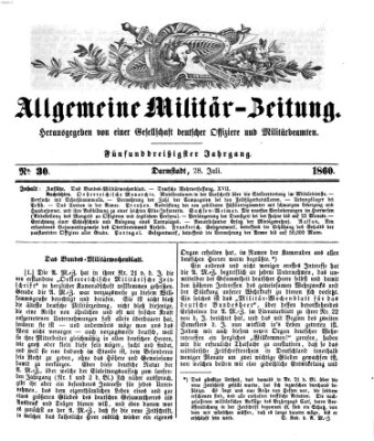 Allgemeine Militär-Zeitung Samstag 28. Juli 1860