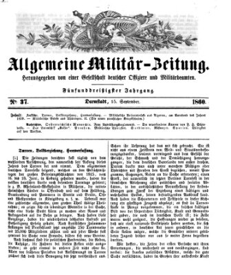 Allgemeine Militär-Zeitung Samstag 15. September 1860