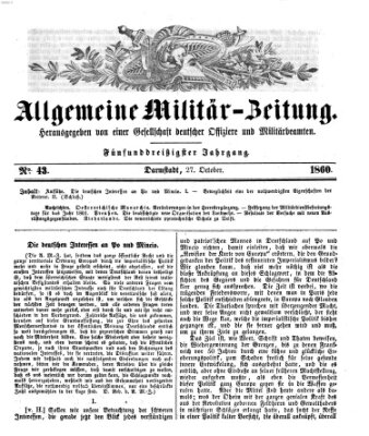 Allgemeine Militär-Zeitung Samstag 27. Oktober 1860