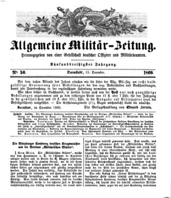 Allgemeine Militär-Zeitung Samstag 15. Dezember 1860