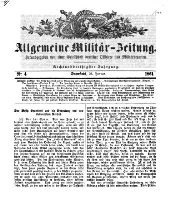 Allgemeine Militär-Zeitung Samstag 26. Januar 1861