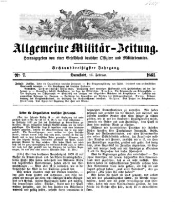 Allgemeine Militär-Zeitung Samstag 16. Februar 1861