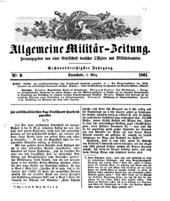 Allgemeine Militär-Zeitung Samstag 2. März 1861