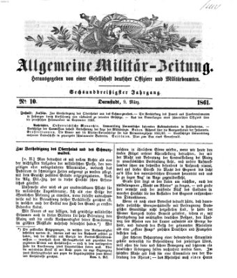 Allgemeine Militär-Zeitung Samstag 9. März 1861