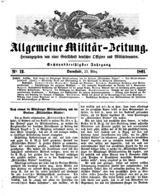 Allgemeine Militär-Zeitung Samstag 23. März 1861