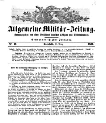 Allgemeine Militär-Zeitung Samstag 30. März 1861