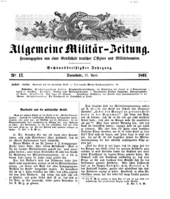 Allgemeine Militär-Zeitung Samstag 27. April 1861