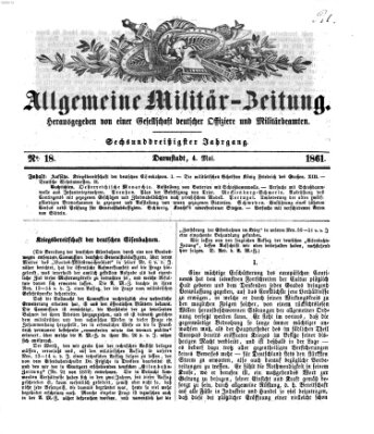 Allgemeine Militär-Zeitung Samstag 4. Mai 1861