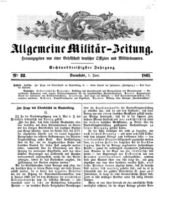 Allgemeine Militär-Zeitung Samstag 1. Juni 1861