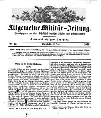 Allgemeine Militär-Zeitung Samstag 22. Juni 1861