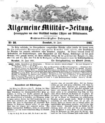 Allgemeine Militär-Zeitung Samstag 29. Juni 1861