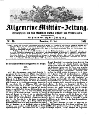 Allgemeine Militär-Zeitung Samstag 20. Juli 1861