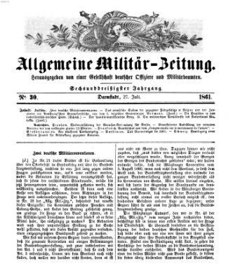 Allgemeine Militär-Zeitung Samstag 27. Juli 1861