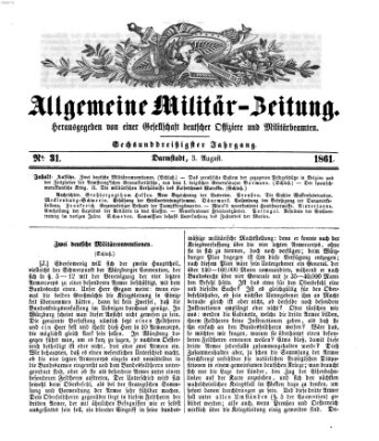 Allgemeine Militär-Zeitung Samstag 3. August 1861