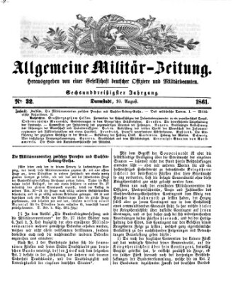 Allgemeine Militär-Zeitung Samstag 10. August 1861