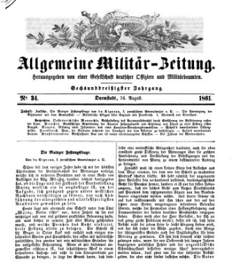 Allgemeine Militär-Zeitung Samstag 24. August 1861