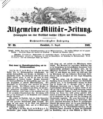 Allgemeine Militär-Zeitung Samstag 31. August 1861