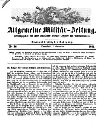 Allgemeine Militär-Zeitung Samstag 7. September 1861