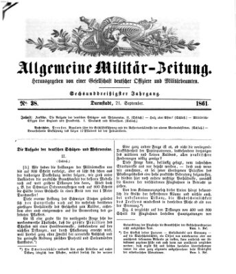 Allgemeine Militär-Zeitung Samstag 21. September 1861