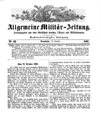 Allgemeine Militär-Zeitung Samstag 19. Oktober 1861