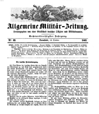 Allgemeine Militär-Zeitung Samstag 26. Oktober 1861