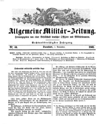 Allgemeine Militär-Zeitung Samstag 2. November 1861