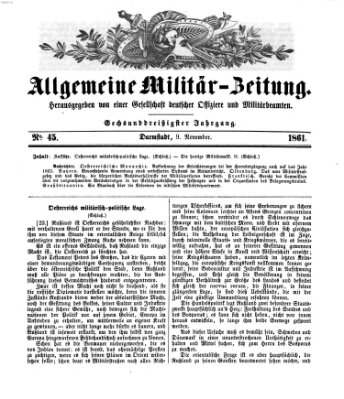 Allgemeine Militär-Zeitung Samstag 9. November 1861