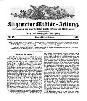 Allgemeine Militär-Zeitung Samstag 23. November 1861