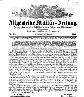 Allgemeine Militär-Zeitung Samstag 28. Dezember 1861