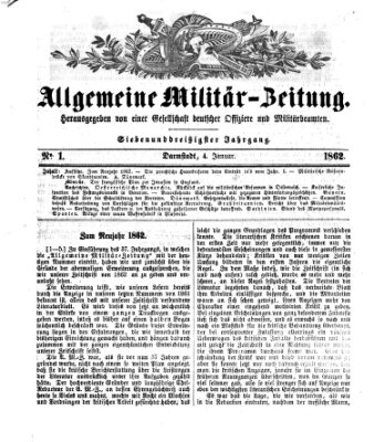 Allgemeine Militär-Zeitung Samstag 4. Januar 1862