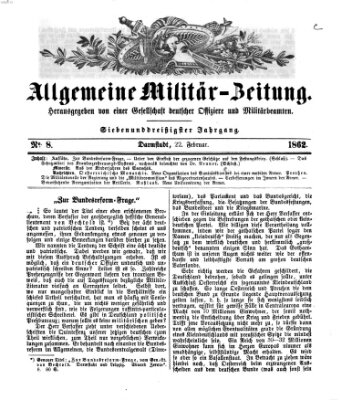 Allgemeine Militär-Zeitung Samstag 22. Februar 1862