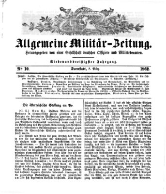 Allgemeine Militär-Zeitung Samstag 8. März 1862