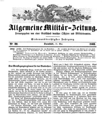 Allgemeine Militär-Zeitung Samstag 31. Mai 1862