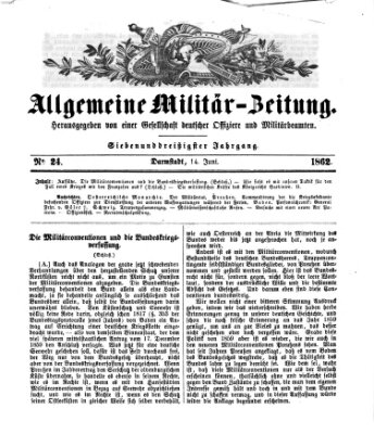 Allgemeine Militär-Zeitung Samstag 14. Juni 1862