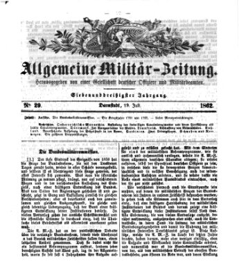 Allgemeine Militär-Zeitung Samstag 19. Juli 1862